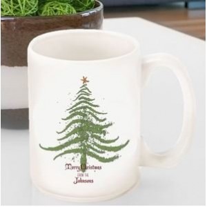 The Holiday Aisle Personalized Vintage Christmas Tree Coffee Mug THLY4289